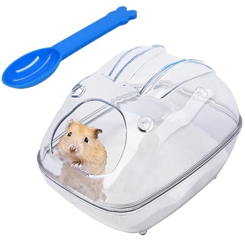 Hamster Sand Bath Container Large Hamster Toilet with Scoop Set,Small Animal Bath House,Suitable for Chinchilla Syrian Gerbil