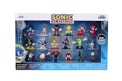 Jada Sonic The Hedgehog Nano Metalfigs 18 Pack Series 2 Die-Cast Figure Set – Includes Sonic, Shadow, Amy Rose, Rouge Toys