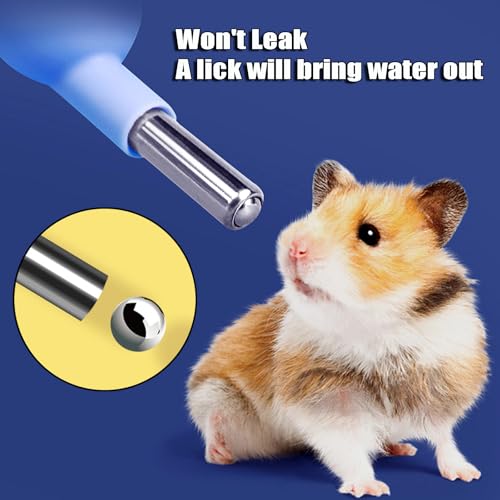 125ml Guinea Pig Water Bottle/Feeder for Hamsters/Hedgehogs/Gliders/Rabbit/mouses/Other Small Pets and Animals,Suitable for Cages, Boxes or Wall-Mounted (Blue, 125ml) - color: blue