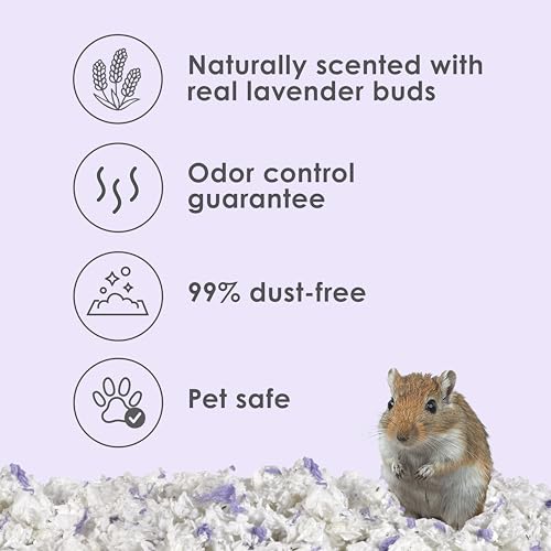 Kaytee Clean & Cozy Lavender Paper Bedding For Pet Guinea Pigs, Rabbits, Hamsters, Gerbils, and Chinchillas, 49.2 Liters - size: 49.2 Liters