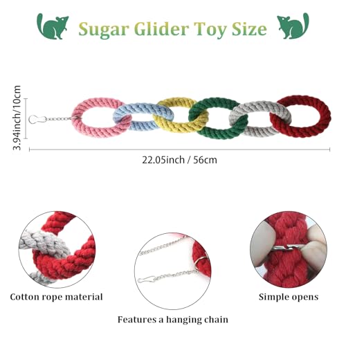 Sugar Glider Toys, Hanging Rat Climbing Toys with Hanging Chain, Sugar Glider Cage Accessories with Teeth-Grinding Effect, Squirrel Toy for Squirrels, Hamsters, Small Animals (Long) - color: Long