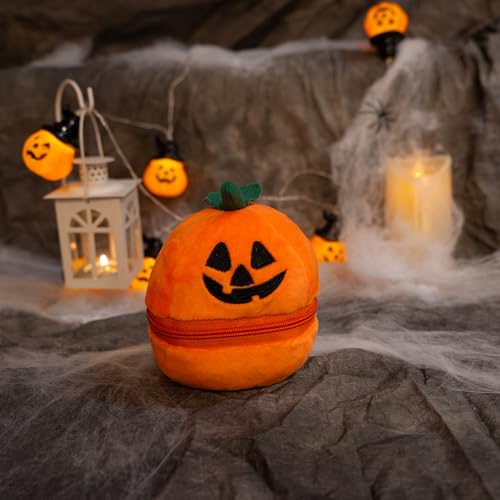 Plushland Halloween Zip-Up Pumpkin Stuffed Animal Plush Toys,Hideaway Spooky Black Cat Bat Ghost Capybara Plush Halloween Toy for Festive Decorations & Fun Surprises 6 Inches (Capybara) - style: Capybara