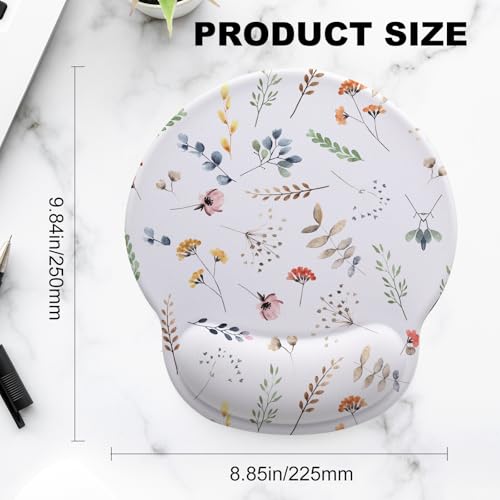 Flowers Mouse Pad with Gel Wrist Support, Smooth Surface Ergonomic Mouse pad, Non-Slip Pain Relief Desk Mat for Gaming, Work & Office Desktop 1 - color: Flowers 1