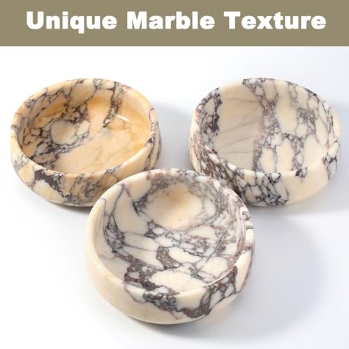 Karibiber Calacatta Marble Dog Bowl, 5lbs Weighted Dog Food Bowl, Non-Slip Large Heavy Water Bowls, Cute Purple Stone Food and Water Dish for Medium Dogs, Natural Marble, Easy to Clean, Holds 4 Cups - color: Calacatta Purple, size: S