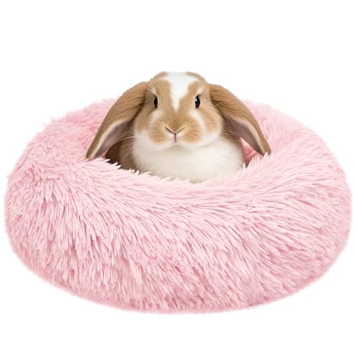 Bunny Bed Large Rabbit Hideout Soft & Comfortable | Small Animal Bedding, Cozy Bed Mat, Warm Hideaway, Cage Accessories for Guinea Pig - color: Pink
