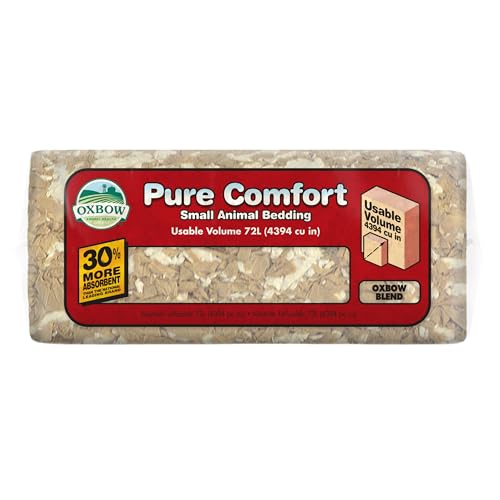 Oxbow Small Animal Bedding, Hamster, Guinea Pig, Rabbit, Blend, USA, 72 L | Pure Comfort, Hamster Bedding, Guinea Pig Bedding, Low Dust, Virgin Paper, Litter Box, Bunny, Rats, Gerbils, Chinchillas - color: Blend, size: 72 Liter