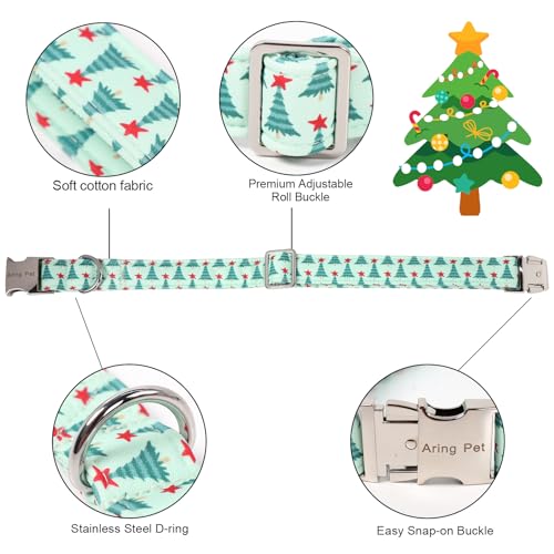 ARING PET Christmas Dog Collar with Bow, Cute Xmas Green Christmas Tree Bowtie Pet Collars for Puppy Small Medium Large Girl Boy Dogs-XS - color: Christmas-Green Tree, size: X-Small (Pack of 1)