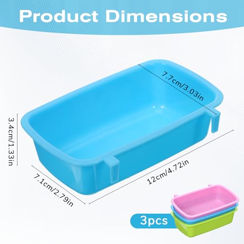 Chicken Guinea Pig Food Bowl, 4.7 * 2.8 in Rabbit Feeder Waterer Guinea Pig Bowl Bunny Water Bowls Feeder Clip-On Wire Cage Bowls for Cat Dove Puppy Bird Bath Basin Hamster Bed Kitten(3 PCS)