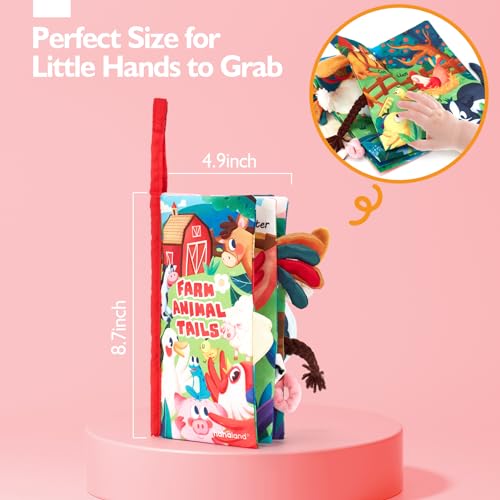 hahaland Baby Books 0-6 Months, Infant Tummy Time Sensory Toys | Touch Feel Book Gifts for Boy Girl 0-3-6-12 Month Baby Shower Birthday Easter Basket Stuffers 1PCS - style: B - Farm - 1 Book