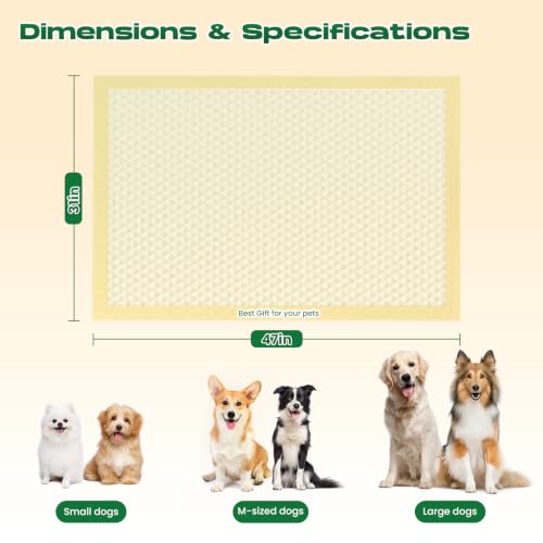 Bamboo Puppy Pads Extra Large 31"x47" 40 Count with Tabs - size: 31 x 47 inches (40 Count)