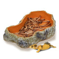 IBWell 7 Inch Reptile Food Dish Escape Proof Reptile Feeding Dish Resin Reptile Water Food Bowl for Bearded Dragon Chameleon Frog Snake Turtle Leopard Gecko - size: 7"