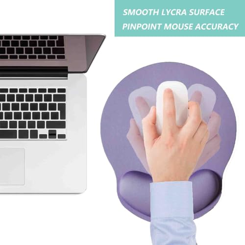 Mouse Pad with Wrist Support, Ergonomic Mouse Pad with Memory Foam Wrist Rest Cushion, Non-Slip Rubber Base Gaming Mice Pad for Home Office Computer Laptop, Purple - color: Purple