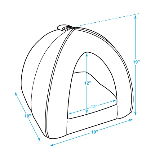 Best Pet Supplies Cat Bed for Indoor Cat, Domed Tent House with Removable Pillow, Covered Cat Cave for Small Dog, Puppies and All Breeds of Cats - Gray Lattice, 19 x 19 x H:19" - color: Gray Lattice, size: 19" x 19" x H:19"