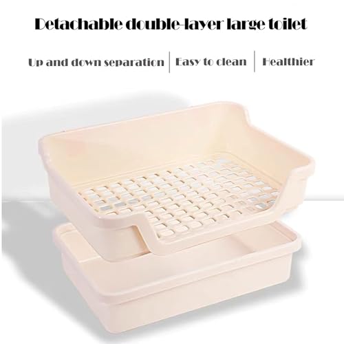kathson Extra Large Rabbit Litter Box Trainer Rabbit Toilet Small Animal Potty Bunny Litter Pan Box for Adult Guinea Pig Rats Chinchilla Ferret Galesaur (Pink) - color: Pink