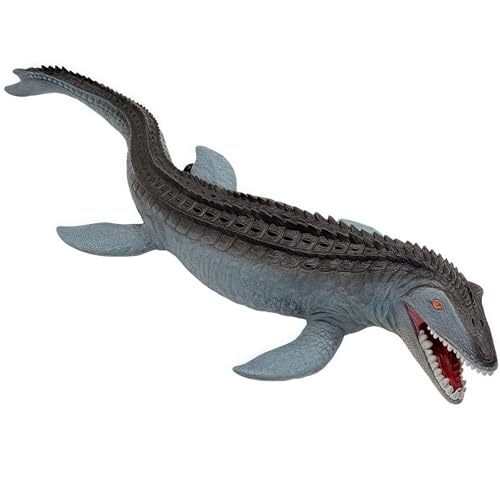 Gemini&Genius Mosasaurus Toy for Kids, Marine Reptile Animal Figure Toy | Soft Plastic Sea Shark Toy, Gift Great for Educational, Cake Topper, Swim, Bath Toys, Stocking Stuffers for Kids - color: Real Feel Mosasaurus