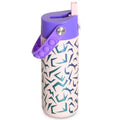 Elemental Insulated Kids Water Bottle, Stainless Steel Water Bottle with Straw Lid & Pop-It Handle, Leak-Proof Water Bottles for School, Boys or Girls, Travelling and Sports, 18oz - Light Patterns - color: Light Patterns