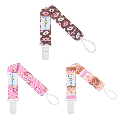 babygoal Pacifier Clips, 6 Pack Binky Paci Holder Leashes Fits for Most Baby Pacifiers and Binkies - color: chocolate,cake