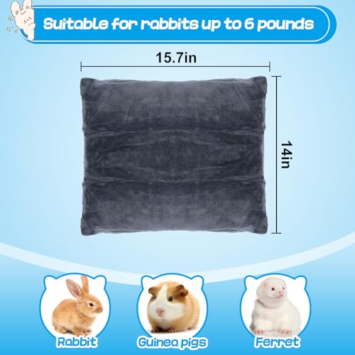 Soft Bunny Bed - 15.7" x 14" Rabbit Bed, Warm Cuddle Cushion Plush Mat for Guinea Pig, Ferret, Small Animal - Grey - color: Grey