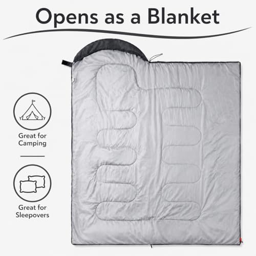 Sleeping Bags for Adults & Kids, Lightweight Camping Sleeping Bag | Waterproof Backpacking Sleeping Bag for Girls, Boys & Teens, Warm 3-Season Design for Hiking, Camping & Outdoor Travel - color: 4.4lb-Black