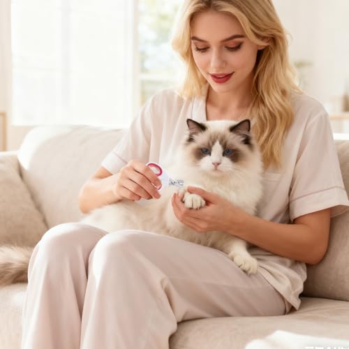 24 Pcs Cat Nail Trimmers & Cat Claw Clippers Bulk, Pet Nail Clippers Set for Cats, Kittens, Dogs, Puppies, Rabbits, Grooming Essentials for Cattery, Breeders, Pet Salons(12 Colors)