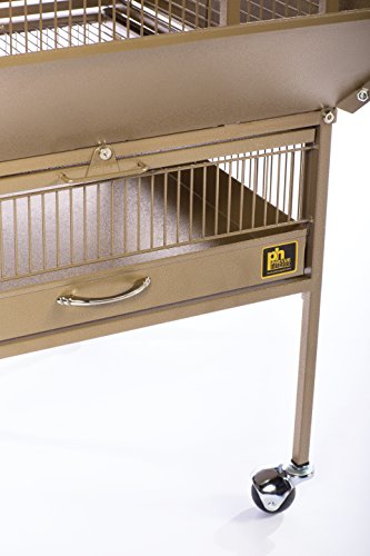 Prevue Pet Products 3351COCO Park Plaza Bird Cage, Coco Brown | Small Cocoa Brown Steel Cage with Rolling Stand, Seed Guards, and Perch - color: Coco Brown