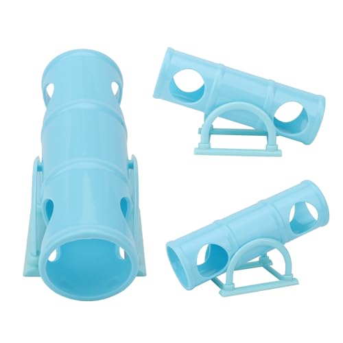 Hypeety Hamster Plastic Seesaw Tunnel Toy Mouse Hollow Tunnel Tube Toy | 2-in-1 tunnel and seesaw, funny exercise gym playground for dwarf hamsters/gerbils/mice/small pets, promotes exercise, blue - color: Blue