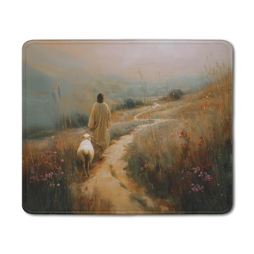 Christian Jesus with Lamb Mouse Pad, Christian Jesus Gifts Mouse Pads Mousepad for Office Desk Computers Laptop, Religious Faith Office Supplies Desk Accessories, 9.5x7.9 Inch - color: 15Child
