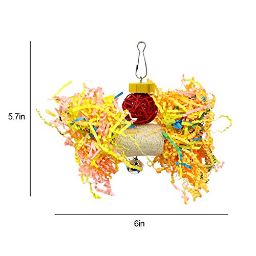 EBaokuup Bird Parrots Shredding Toys Parakeet Chewing Toys Bird Loofah Toys Parrot Cage Shredder Toys Bird Foraging Hanging Toys Bird Accessories for Parrots Lovebird Cockatiel Conure African Grey - color: 5 PCS