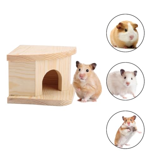 Joyzan Hamster Hideout Wooden House, Chamber Mouse Playing Hiding Chewable | Ventilated Hut Pet Woodland Habitats Decor Small Animals Secret Peep Shed Dwarf Syrian Chinchillas Gerbils Hedgehog Rats Mice