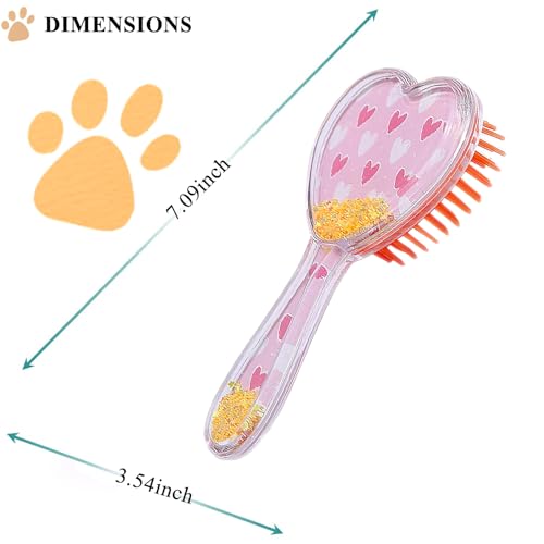 Small Dog Brush, Soft Dog Grooming Brush for Shih Tzus, Yorkies, Maltipoos, Maltese, Love Shape Puppy Massaging Pet Hair Brush, Cat Brush, for Small Dogs Cats of All Hair Types (White Heart) - color: White Heart