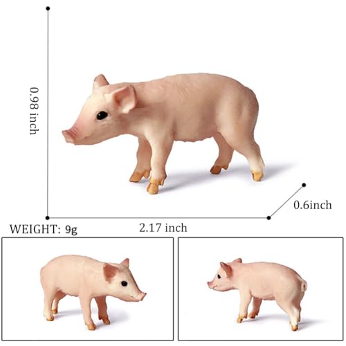 BLAPNK 4 Pcs Realistic Farm Pig Animals Model Figure Toy Set, Barn Farm Pig Family Figurines Collection Playset Preschool Science Educational Learn Cognitive Props