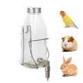 Guinea Pig & Rabbit Water Bottle, 350ml No-Drip Chew-Proof Glass Dispenser with Stainless Steel Nozzle for Hamster, Squirrel, Bird, Guinea Pig Cage (350-S)