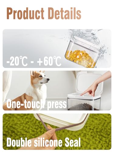 15 lb Airtight Pet Food Storage Container, 11 L, White | 11 L BPA-free bin with airtight pop-lock lid keeps up to 15 lb of dry dog or cat food, treats, rice, flour, or cereal fresh. - color: (D983)-11L