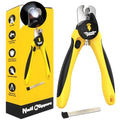 LED Dog Nail Clippers with Light Illumination, Trimmers with Protective Guard, Safety Lock and Nail File - Suitable for Large and Small Dogs & Cats (Yellow) - color: Yellow, size: Medium-Large (LED)