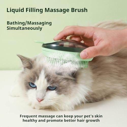 1Pcs Blue Pet Silicone Bath Dog Brush for Shedding,Cat Bushes for Indoor Cats Cleaning Massage
