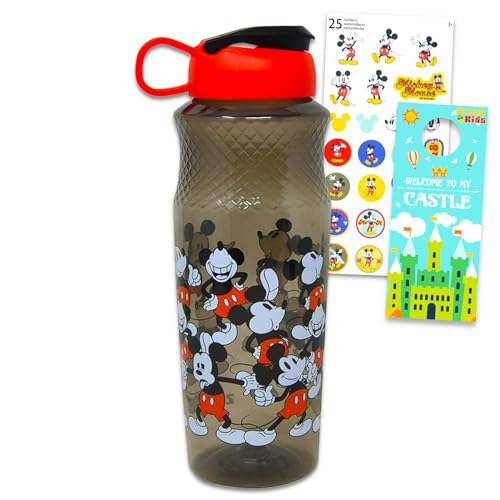 Disney Mickey Mouse Water Bottle for Kids, Boys School Supplies Bundle with Reusable Canteen Plus Stickers and More | Mickey Water Bottle Set