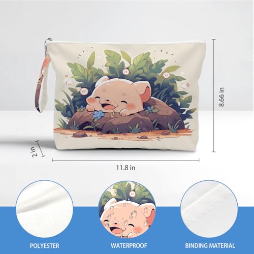 ENGVZ Wet Dry Bag, Waterproof Travel Pouch, Large Zipper Bag For Swimsuits, Diapers, Toiletries, Makeup, Women And Girls Cute Baby Piglet - color: Cute Piglet