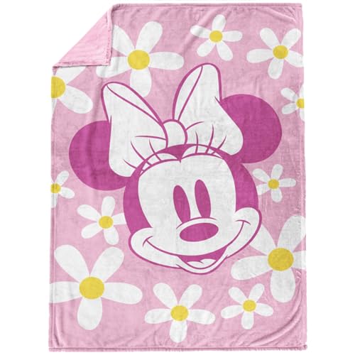 Jay Franco Kids Plush Throw Blanket – Soft & Cozy Fleece Throw for Bedroom & Couch Décor, Official Licensed Product, Pink - Minnie Mouse, 60x90 - Large Blanket - color: Pink - Minnie Mouse, size: 60x90 - Large Blanket