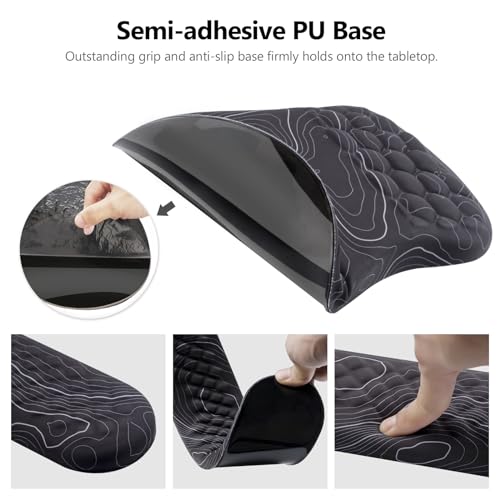 Mouse Pad Wrist Support, Laokiiy 2 in1 Keyboard Wrist Rest+ Ergonomic Mouse Pad, Non-Slip Wrist Rest for Computer Keyboard, Made Easy Typing & Relieve Wrist Pain(Black White) - color: Black White