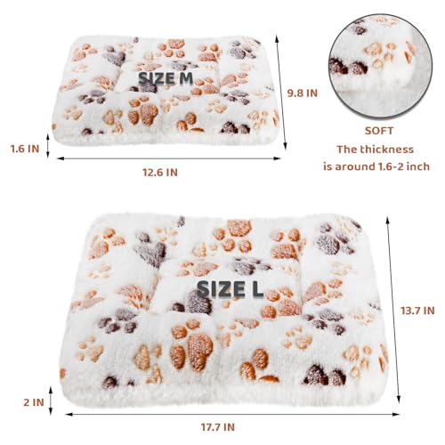 Amakunft 2 Pcs Guinea Pig Bed Mat Washable, Rabbit Winter Bed Pad for Indoor, Warm Small Animal Bed Mattres, Fleece Sleeping Pad for Bunny, Rat, Hedgehog, Sugar Glider, Chinchilla (Paw, Large) - size: Large