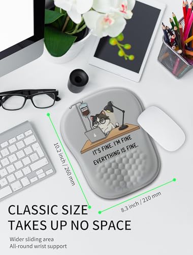 Hokafenle Ergonomic Wrist-Hugging Mouse Pad Wrist Support, U-Shaped Holding Wrist Rest Mousepad for Carpal Tunnel Pain Relief with Cushioned Memory Foam Slope Massage Bulge (10.2x8.3 in,It is fine) - color: It is Fine