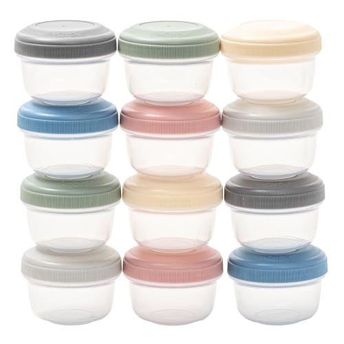 WeeSprout Leakproof Baby Food Storage - 12 Set, Small Plastic Containers with Lids, Lock in Freshness, Nutrients & Flavor, Freezer & Dishwasher Friendly, 4oz Snack Containers (Variety Matte) - color: Matte Variety