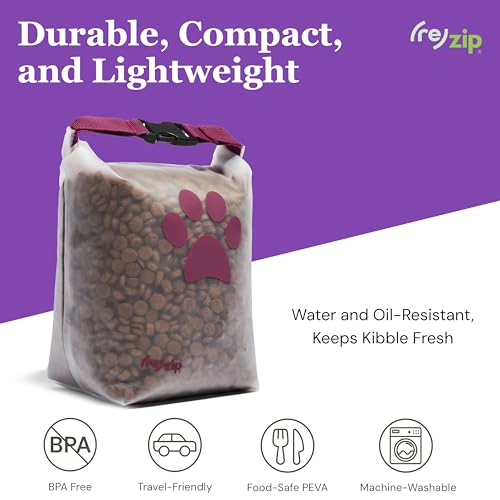 (re)zip Roll Top Pet Food Storage Bag (14-Cup) | BPA-Free, Food Grade, Pet Safe, Travel-Friendly | Keeps Kibble Fresh for Camping, Dog Boarding, Weekend Getaways | Machine Washable | Cobalt Blue - color: Cobalt Blue, size: 14 Cup