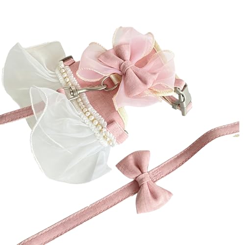 Rabbit Harness and Leash for Walking Escape Proof, Cute Bunny Clothes, Pets Stuff Suitable, Hiking, and Training—Also Suitable for Small Animals Such As Ferrets, Kittens, and Puppies