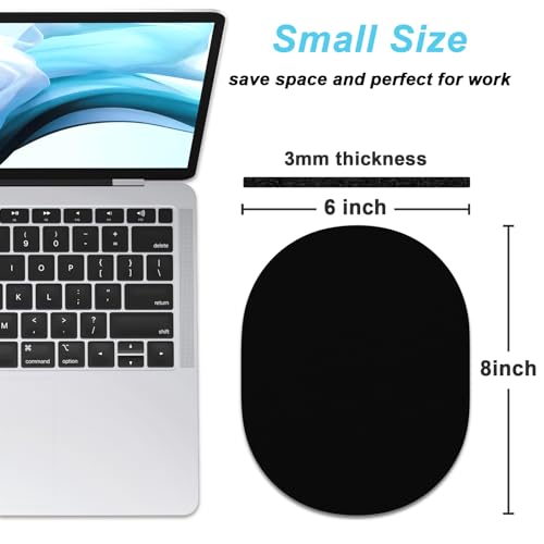 Rimilak Small Mouse Pad 6 x 8 Inch, Irregular Mini Mousepad, Black | Non-Slip Rubber Base, Waterproof Compact Mouse Mat for Laptop Computer Wireless Mouse Keyboard Home Office Travel - color: Black, size: 8L x 6W inches