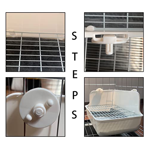 11Pcs Rabbit Litter Box Toilet,Bunny Corner Litter Bedding Plastic Square Grate Guinea Pig Bunny Ferret Hamster Hedgehog, Potty Trainer Bedding Box for Guinea Pig Ferret Hamster Hedgehog (White) - color: White
