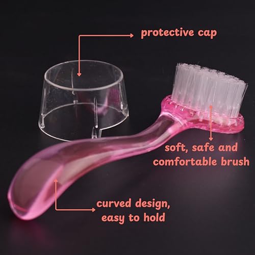 Hedgehog Toe Nail Clippers and Comb Set, 2 Pcs Hedgehog Soft Cleansing Brush and Toenail Clipper with Magnifier, Hedgehogs Massage Combs and Small Nail Clippers, Small Pet Grooming Supplies (Pink)