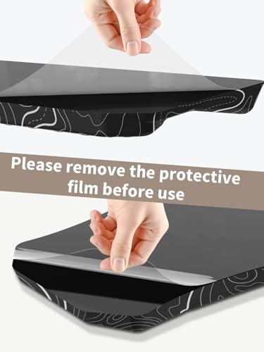 3-in-1 Ergonomic Keyboard Stand with Wrist Rest & Mouse Pad Set,Topographic | Comfy Keyboard Riser Holder Soft Mousepad with Massage Design, Memory Foam and Non-Slip PU Base for Pain Relief - color: Black Topographic