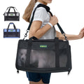 Airline Approved Cat Carrier 17"x11"x9.5", Under Seat Pet Travel Bag | TSA-friendly soft carrier with breathable mesh, top opening and foldable design. Fits cats up to 12 lbs for cabin travel. - color: Black, size: 17x11x9.5 In