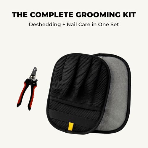 Electrostatic Pet Hair Removal Glove Magic Brush for Dogs & Cats | 5-Finger Electrostatic Pet Hair Remover Glove, Magic Brush for Dog Cat Hair Removal on Couch, Car Seat, Clothing - color: 1Black